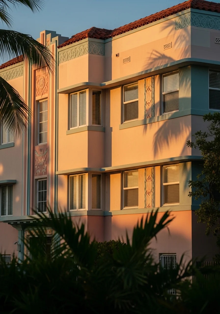 Miami Beach residential property with Art Deco or modern architecture and quality finishes.