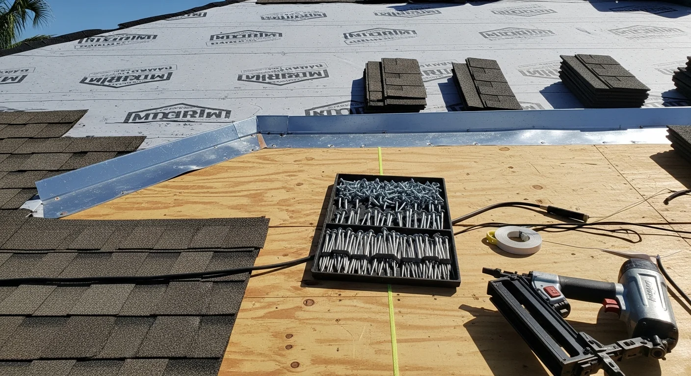 A newly completed residential roof installation on a single-family home in South Florida, showing clean field installation and hip roof geometry built for high-wind conditions. The finished roof reflects code-compliant workmanship suited to the region's hurricane exposure requirements.